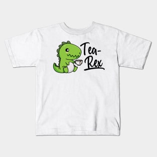 Tea Rex T-Rex Funny Tea Addicted Tyrannosaurus Rex Cute Comic Dino Dinosaur Kids T-Shirt